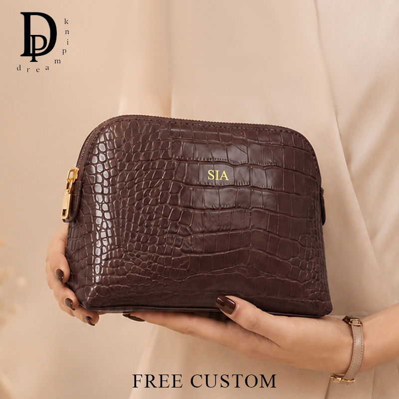 Luxury Bags China Wholesale - Tas Kosmetik Kulit Buaya Mewah Bermotif,