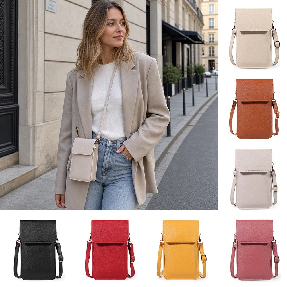 Accordion Wallet Zip - Tas Ponsel Layar Sentuh Kulit PU