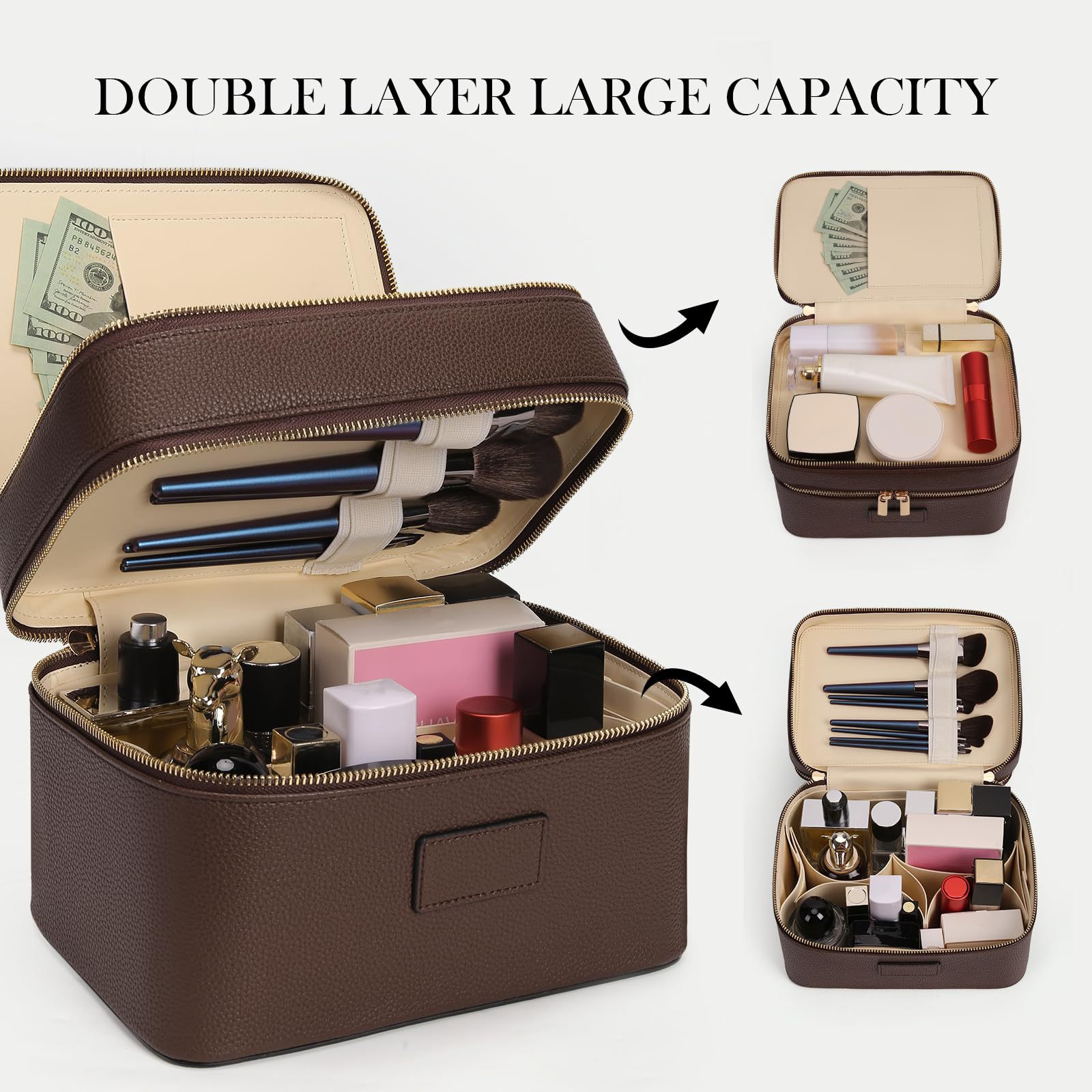 Luxury Bags Leather - Tas Kosmetik Mewah Berkapasitas Besar Dua