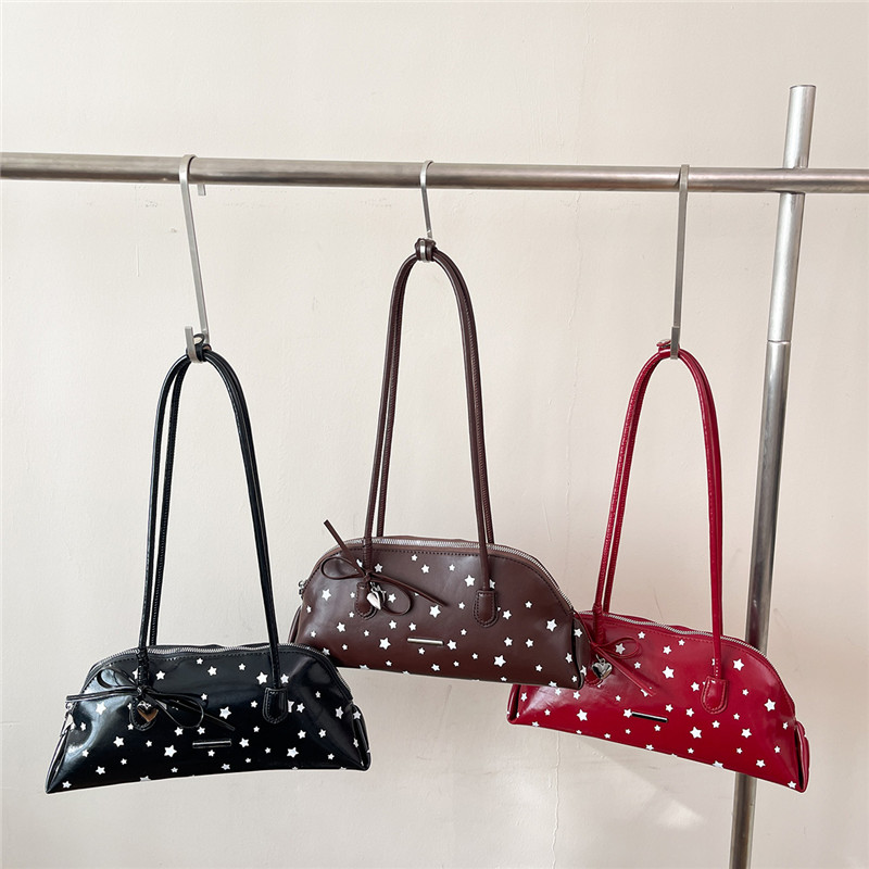 Luxury Bags Affordable - Tas Selempang PU Stars Bow Zipper