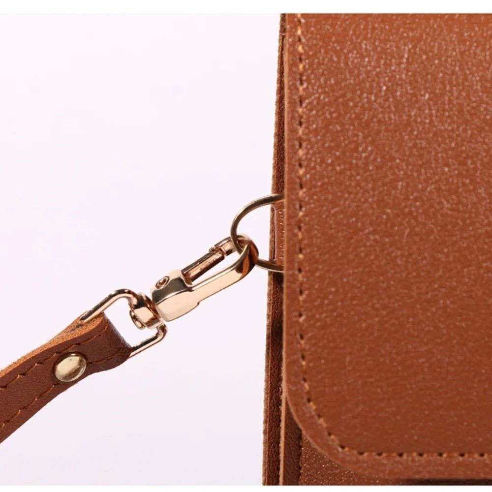 Tas Ponsel Layar Sentuh Kulit  - Accordion Wallet Zip ulasan dan harga