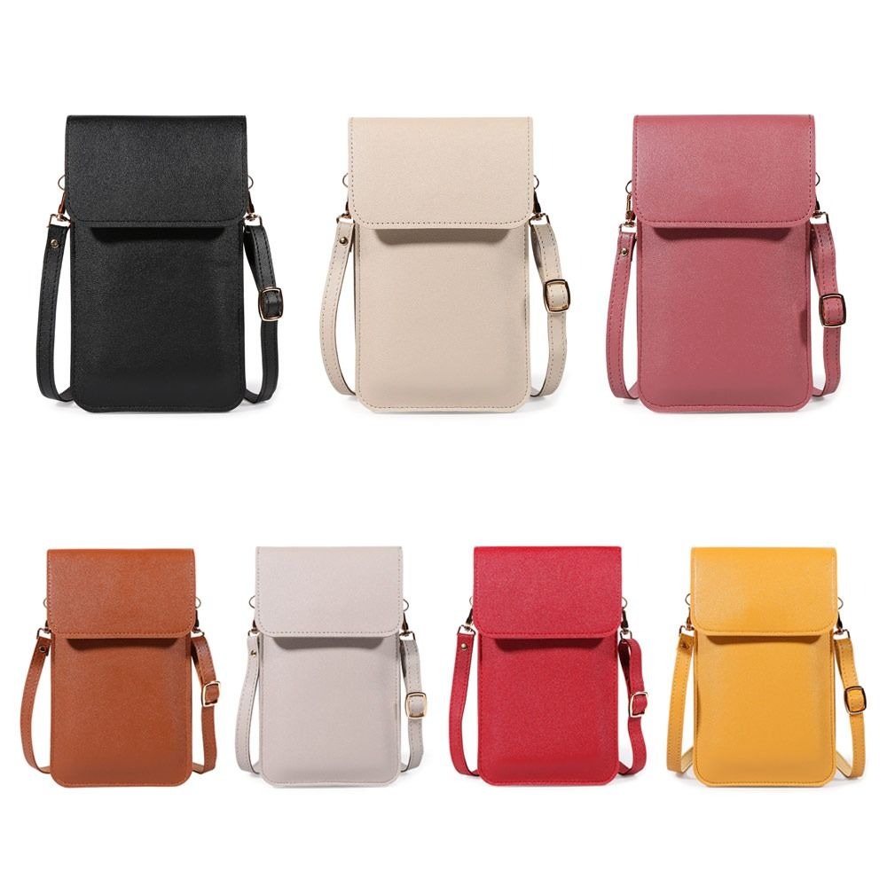 Tas Ponsel Layar Sentuh Kulit  - Accordion Wallet Zip ulasan dan harga