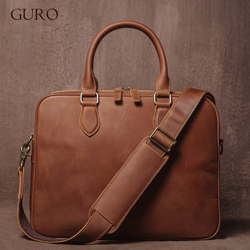 GURO Tas Kantor Kulit Sapi Kud - Luxury Bags Laptop ulasan dan harga